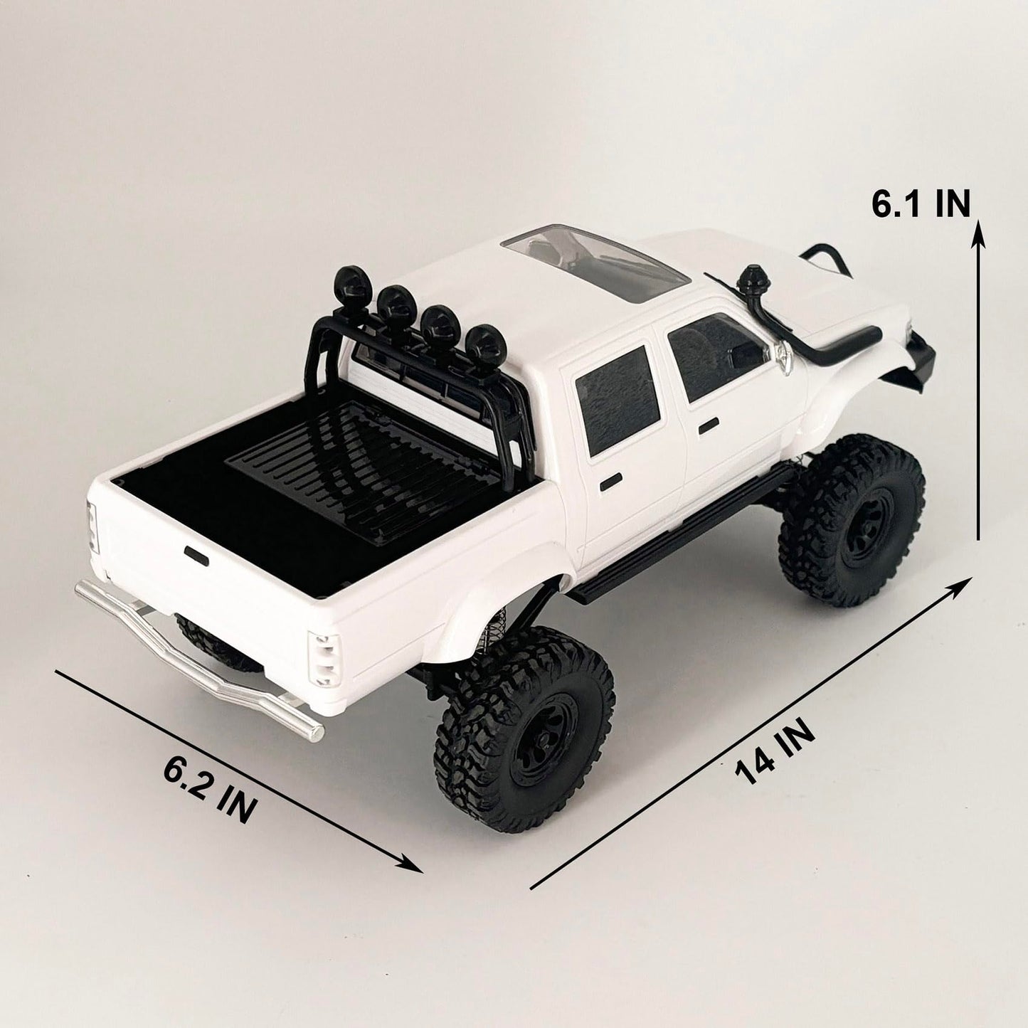WPL C64-1 RC Crawler 1/16 Scale RC Truck Off Road RC Rock Crawler 4x4 Remote Control Pickup All Terrain RTR 260 Motor Upgraded Chassis Proportional Control 2.4GHz Axle Mounted Servo Adult