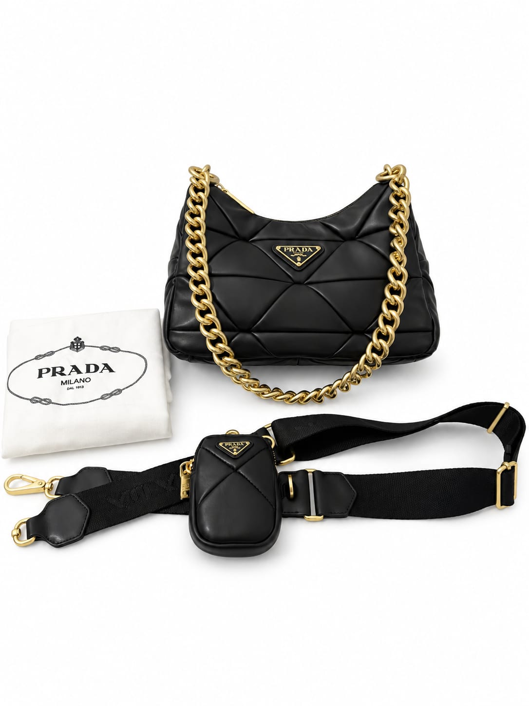Prada Quilted Leather Shoulder Bag (A Grade)