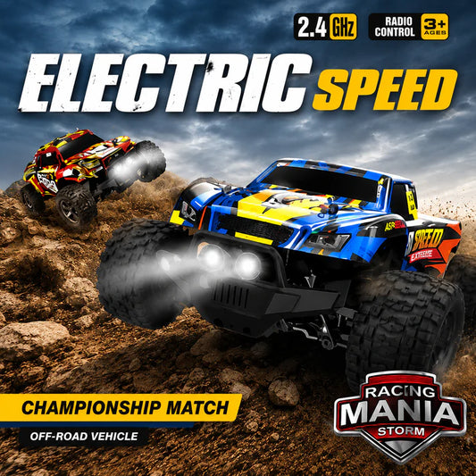 20kmh Off Road 4WD RC Monster Truck for Kids & Adults – Off-Road Remote Control Car with 1 Rechargeable Batteries
