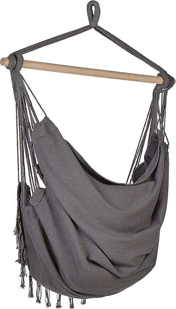 Hammock Chair with Tassels (Black with Black Tassels)