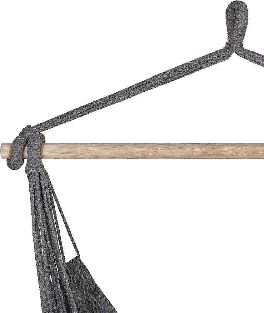 Hammock Chair with Tassels (Black with Black Tassels)