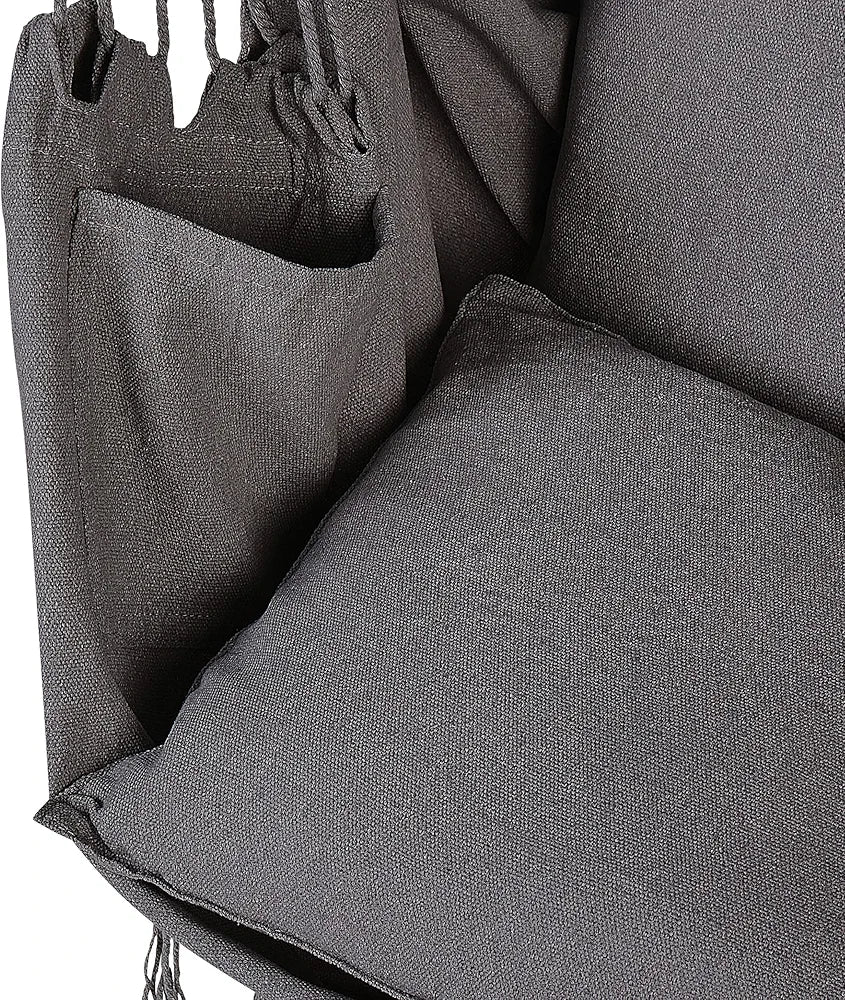 Hammock Chair with Tassels (Black with Black Tassels)