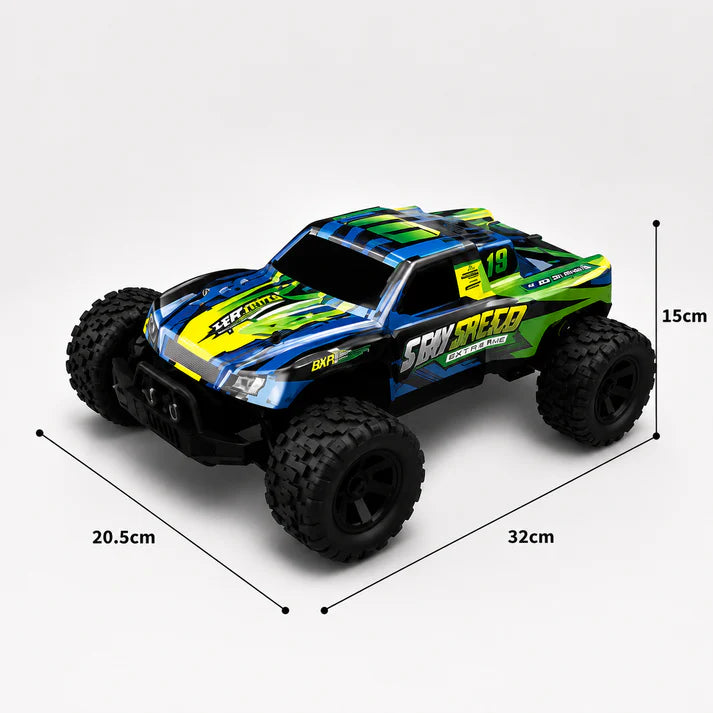 20kmh Off Road 4WD RC Monster Truck for Kids & Adults – Off-Road Remote Control Car with 1 Rechargeable Batteries