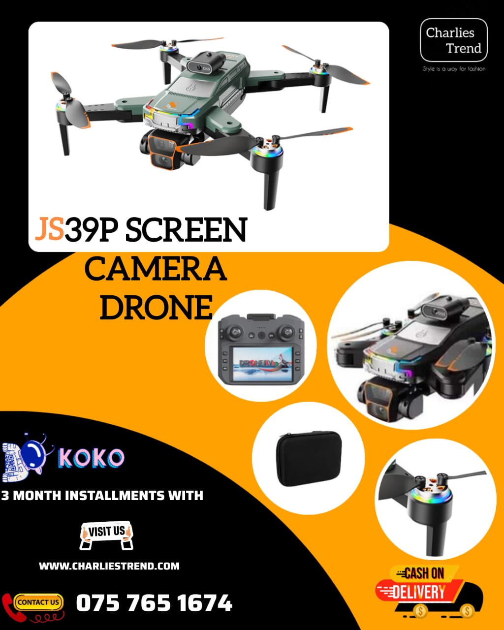 JS39P Screen brushless  Camera Drone