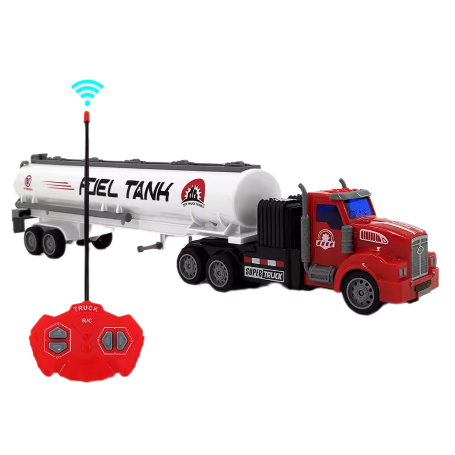 Red RC Truck 1:48 Remote Control Car Engineering Vehicle Semi-trailer Tanker Radio Control Toys for Boys Children