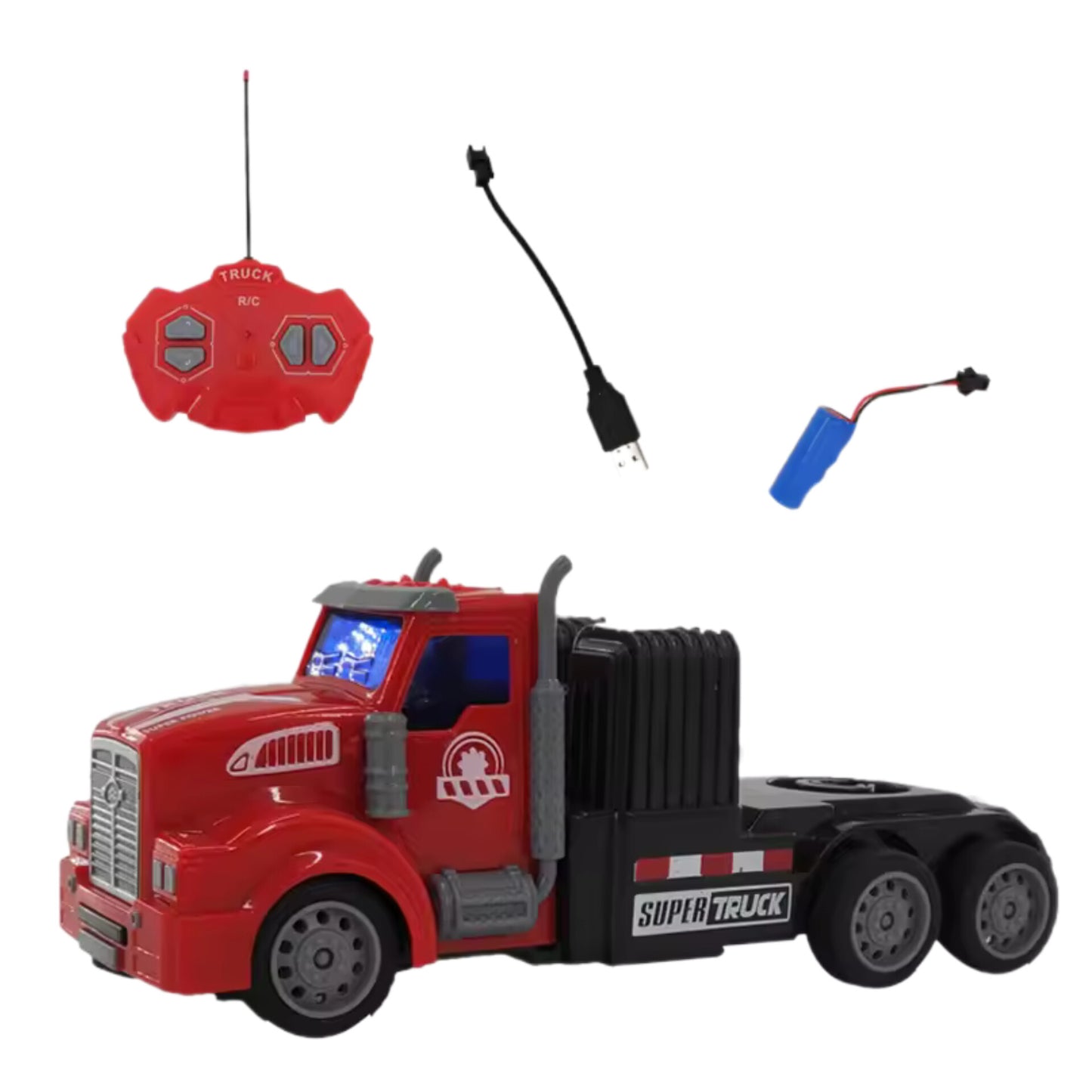 Red RC Truck 1:48 Remote Control Car Engineering Vehicle Semi-trailer Tanker Radio Control Toys for Boys Children