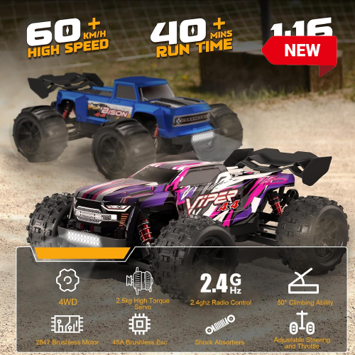 SBD Bison 1/16 Scale RC Car 60KM/H High Speed 4WD Off Road Monster Truck RTR All Terrain