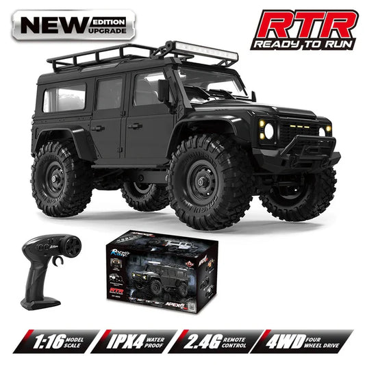 TRX-4M Style Land Rover Defender RC Crawler 1/16 RTR 4x4 Trail Truck - Black