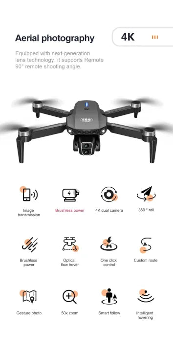 FLH F88 EVO Remote Rotate Camera Brushless Motor WiFi Drone for One Key Landing, Optical Flow Hover with 1 Battery