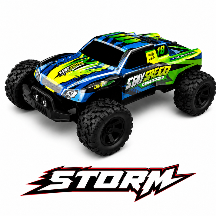 20kmh Off Road 4WD RC Monster Truck for Kids & Adults – Off-Road Remote Control Car with 1 Rechargeable Batteries