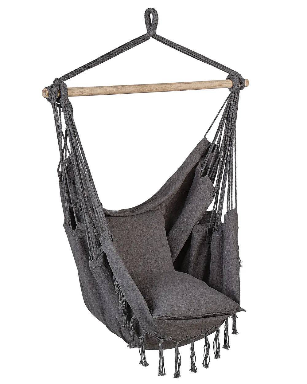 Hammock Chair with Tassels (Black with Black Tassels)
