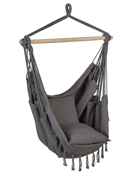 Hammock Chair with Tassels (Black with Black Tassels)